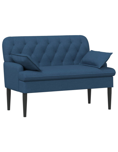 Loveseat con bottoni imbottiti Blu 111 x 68 x 80 cm Tessuto