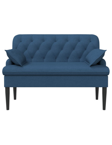 Loveseat con bottoni imbottiti Blu 111 x 68 x 80 cm Tessuto