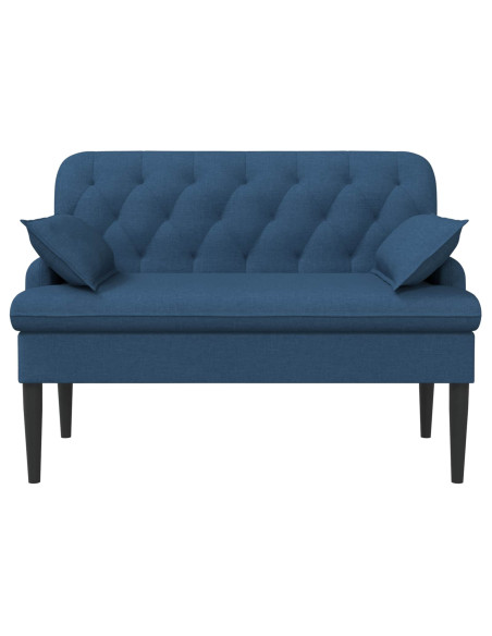 Loveseat con bottoni imbottiti Blu 111 x 68 x 80 cm Tessuto