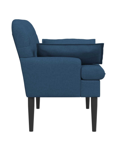 Loveseat con bottoni imbottiti Blu 111 x 68 x 80 cm Tessuto