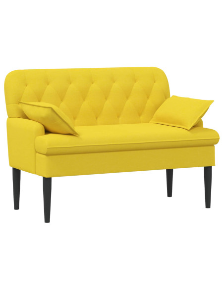 Loveseat con bottoni imbottiti Giallo Chiaro 111 x 68 x 80 cm