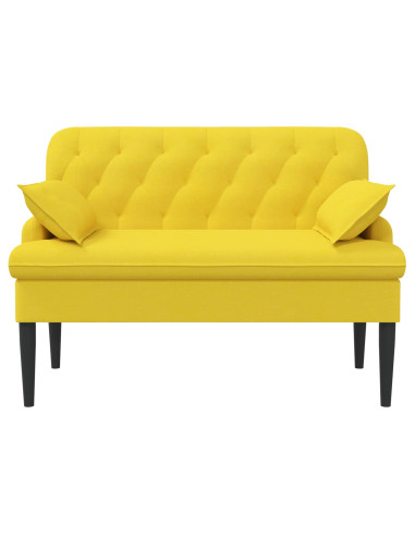 Loveseat con bottoni imbottiti Giallo Chiaro 111 x 68 x 80 cm