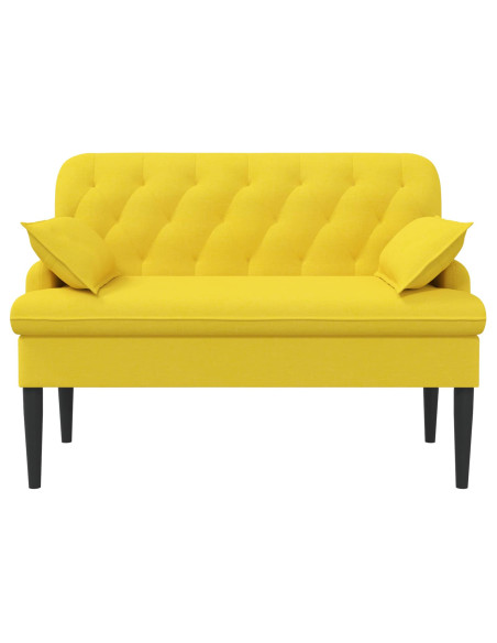 Loveseat con bottoni imbottiti Giallo Chiaro 111 x 68 x 80 cm
