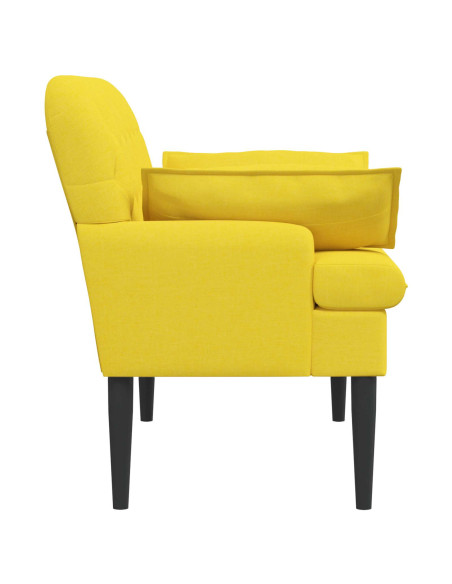 Loveseat con bottoni imbottiti Giallo Chiaro 111 x 68 x 80 cm
