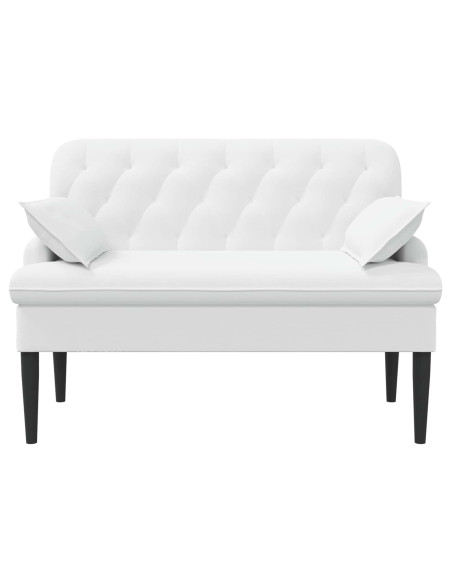 Loveseat con bottoni imbottiti Bianco 111 x 68 x 80 cm Tessuto