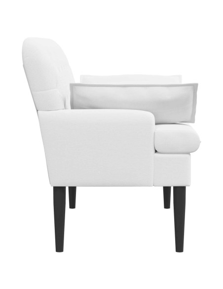 Loveseat con bottoni imbottiti Bianco 111 x 68 x 80 cm Tessuto
