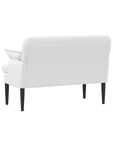 Loveseat con bottoni imbottiti Bianco 111 x 68 x 80 cm Tessuto