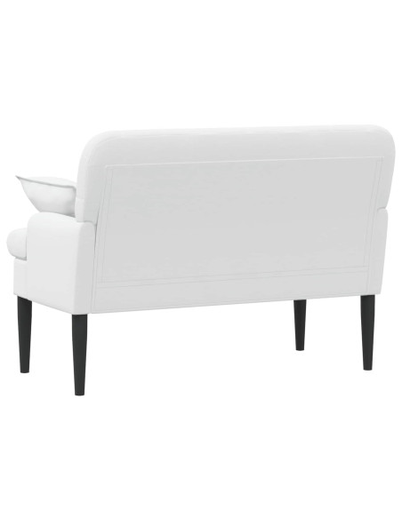 Loveseat con bottoni imbottiti Bianco 111 x 68 x 80 cm Tessuto