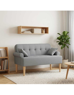 Loveseat con bottoni imbottiti Grigio Chiaro 120 x 65 x 79 cm