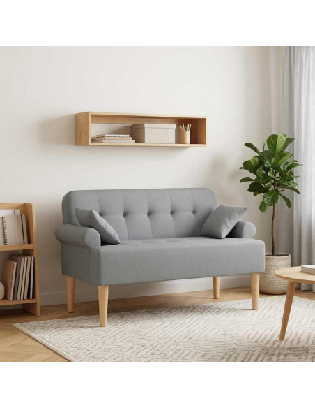 Loveseat con bottoni imbottiti Grigio Chiaro 120 x 65 x 79 cm