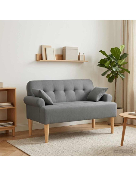 Loveseat con bottoni imbottiti Grigio Scuro 120 x 65 x 79 cm