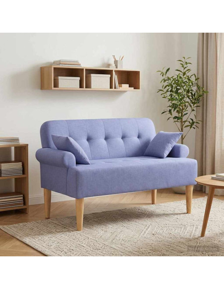 Loveseat con bottoni imbottiti Blu jeans 120 x 65 x 79 cm