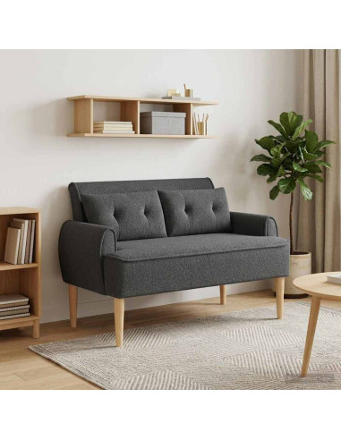 Loveseat con bottoni imbottiti Grigio Scuro 117 x 67 x 77 cm