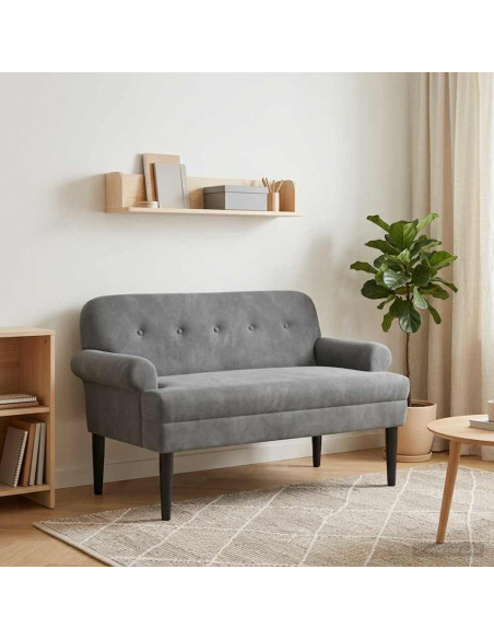 Loveseat con bottoni imbottiti Grigio Scuro 120 x 66 x 78 cm