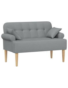 Loveseat con bottoni imbottiti Grigio Chiaro 120 x 65 x 79 cm 2