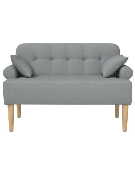Loveseat con bottoni imbottiti Grigio Chiaro 120 x 65 x 79 cm