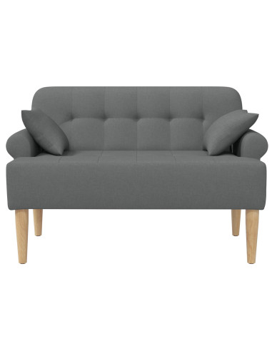 Loveseat con bottoni imbottiti Grigio Scuro 120 x 65 x 79 cm