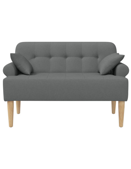 Loveseat con bottoni imbottiti Grigio Scuro 120 x 65 x 79 cm