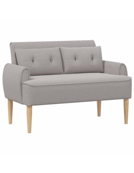 Loveseat con bottoni imbottiti Grigio Chiaro 117 x 67 x 77 cm
