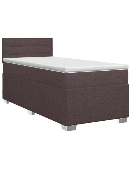Letto box spring con materasso Marrone Scuro 90 x 190 cm
