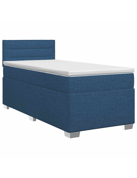 Letto box spring con materasso Blu 90 x 190 cm Tessuto