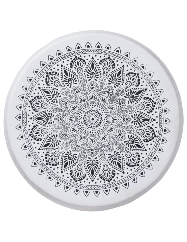 Tavolino da caffè rotondo martellato Bianco Ø 55 x 55 cm