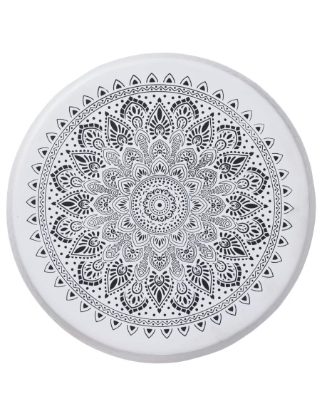 Tavolino da caffè rotondo martellato Bianco Ø 55 x 55 cm