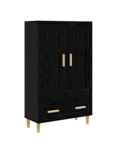 Credenza Rovere Nero 70 x 31 x 115 cm Legno ingegnerizzato