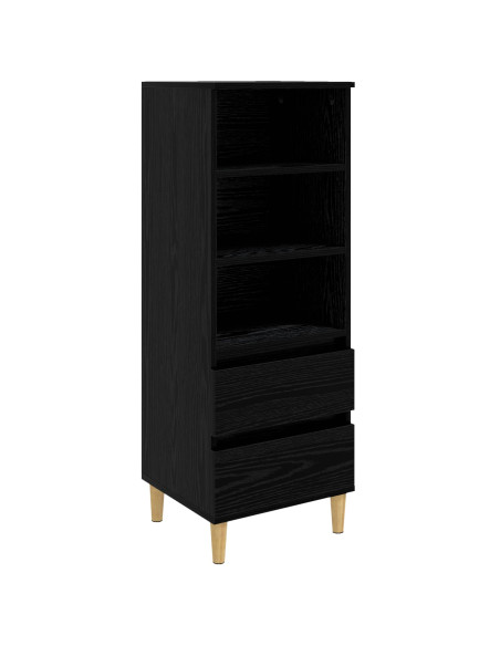 Credenza Rovere Nero 40 x 36 x 110 cm Legno ingegnerizzato