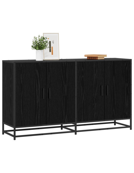 Credenza Rovere Nero 134 x 35 x 76 cm Legno ingegnerizzato