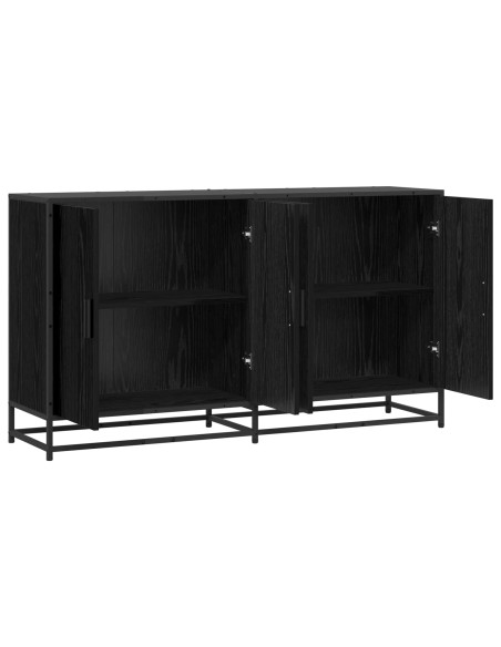 Credenza Rovere Nero 134 x 35 x 76 cm Legno ingegnerizzato