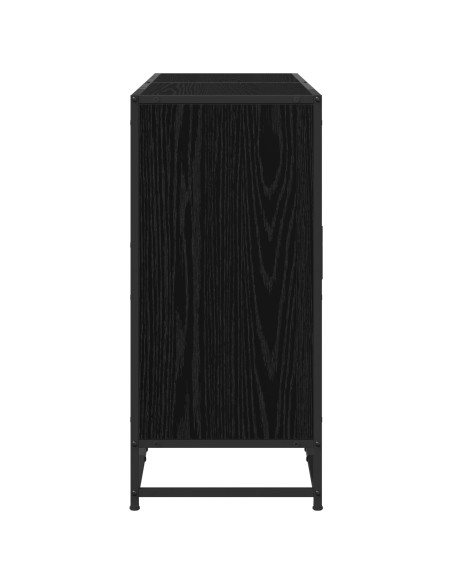 Credenza Rovere Nero 134 x 35 x 76 cm Legno ingegnerizzato