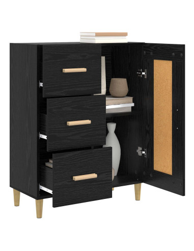 Credenza Rovere Nero 69,5 x 34 x 90 cm Legno ingegnerizzato