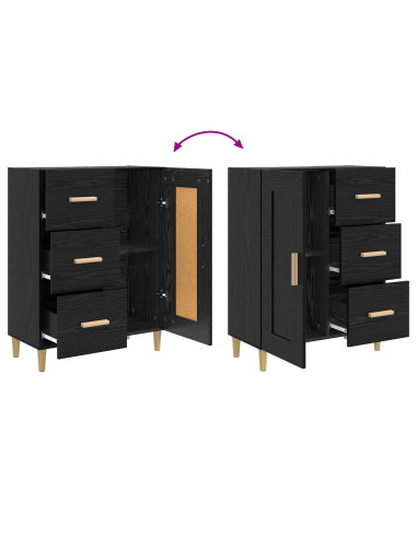 Credenza Rovere Nero 69,5 x 34 x 90 cm Legno ingegnerizzato
