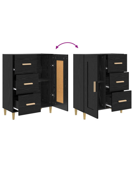 Credenza Rovere Nero 69,5 x 34 x 90 cm Legno ingegnerizzato