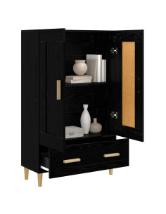 Credenza Rovere Nero 70 x 31 x 115 cm Legno ingegnerizzato 2