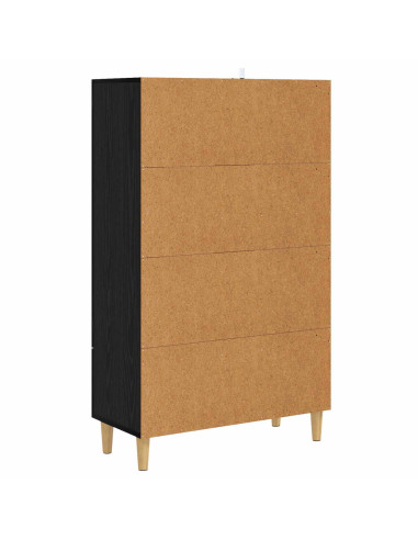 Credenza Rovere Nero 70 x 31 x 115 cm Legno ingegnerizzato