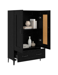 Credenza Rovere Nero 70 x 31 x 115 cm Legno ingegnerizzato 2