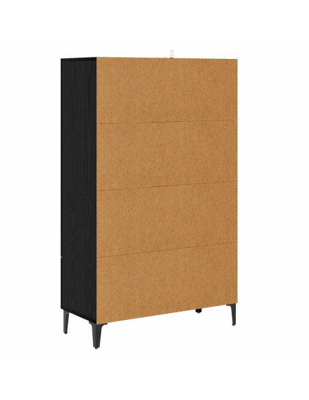 Credenza Rovere Nero 70 x 31 x 115 cm Legno ingegnerizzato