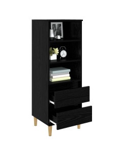Credenza Rovere Nero 40 x 36 x 110 cm Legno ingegnerizzato 2
