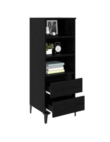 Credenza Rovere Nero 40 x 36 x 110 cm Legno ingegnerizzato