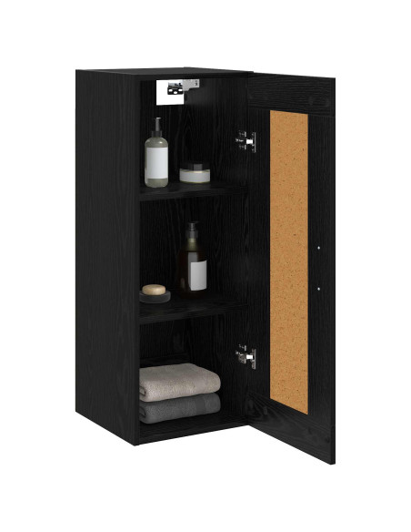 Armadietto a muro Rovere Nero 34,5 x 34 x 90 cm