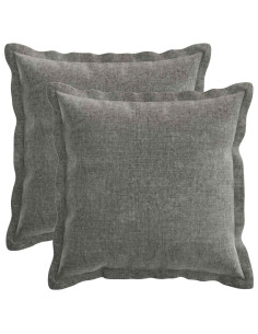 Federa 2 pcs HOUTEN Grigio Scuro 45 x 45 cm Tessuto Chenille