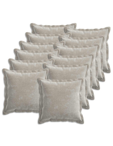Federa 12 pcs HOUTEN Grigio Chiaro 50 x 50 cm Tessuto Chenille