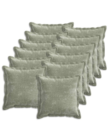 Federa 12 pcs HOUTEN Verde 50 x 50 cm Tessuto Chenille
