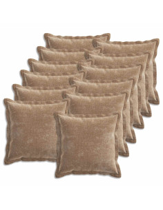 Federa 12 pcs HOUTEN Marrone 50 x 50 cm Tessuto Chenille