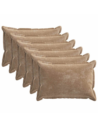 Federa 6 pcs HOUTEN Marrone 50 x 70 cm Tessuto Chenille