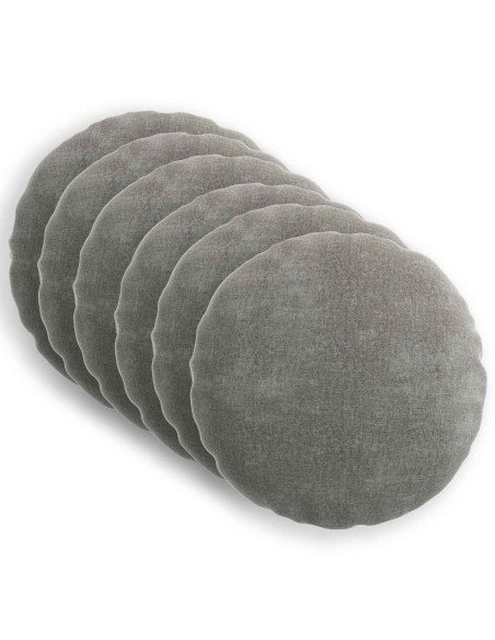 Federa 6 pcs HEERLEN Grigio Scuro Ø 30 cm Tessuto Chenille