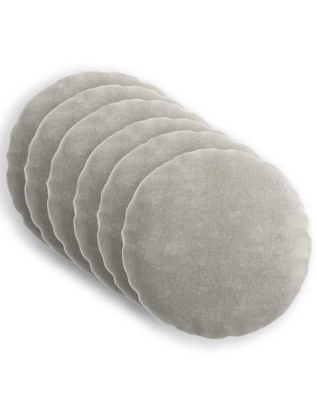 Federa 6 pcs HEERLEN Grigio Chiaro Ø 30 cm Tessuto Chenille