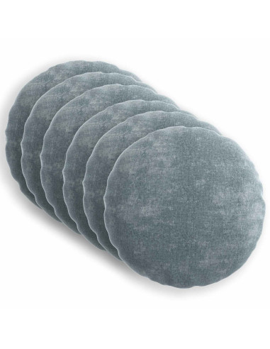 Federa 6 pcs HEERLEN Azzurro Ø 30 cm Tessuto Chenille
